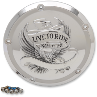 (image for) "Live To Ride" Derby Cover, Chrome