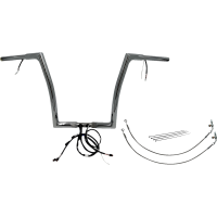 (image for) Pre-Wired EZ Install 1 1/4" Flat Top Handlebar Chrome 14" Rise
