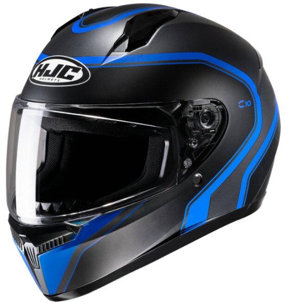 (image for) HJC C10 Youth Snow Helmet Elie, Semi-Flat Black/Blue, Size XXS
