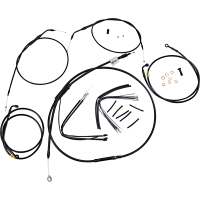 (image for) Burly Brand Black Handlebar Cable/Line Install Kit, For 16" Ape hanger bar