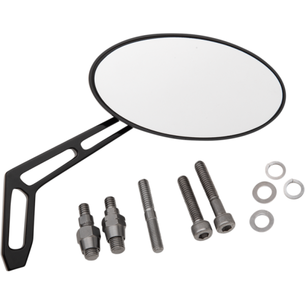 (image for) PRO-ONE PERF.MFG. Black Anodized Oval Mirror, Right