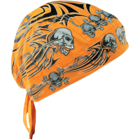 (image for) Flydanna Headwrap - Orange tribal skull