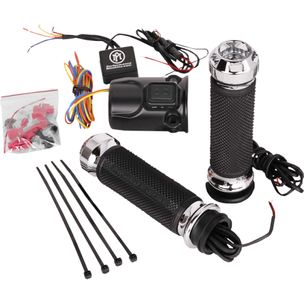 (image for) Performance Machine Heated Apex Grips Chrome (Road Glide)