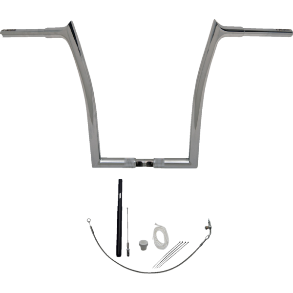 (image for) FAT BAGGERS INC EZ Install 1 1/4" Pointed Top Handlebar Chrome 16" Rise