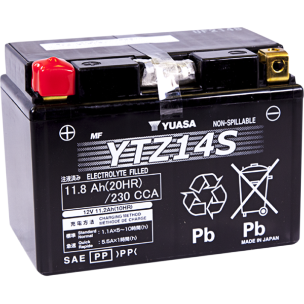 (image for) Yuasa YTZ Factory-Activated AGM Battery YTZ14S