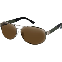 (image for) Commandant Sunglasses - Matte metallic olive w/ brushed bronze/brown HD silver mirror