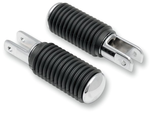 Drag Specialties Chrome Footpegs with Rubber Sleeve