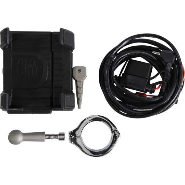 (image for) CIRO LLC Smartphone Holder with Charger - Black 7/8" and 1" Handlebar Mount