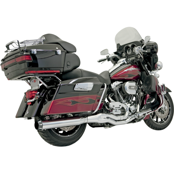 (image for) BASSANI XHAUST Bassani B4 2-Into-1 System - Chrome w/ Straight Muffler