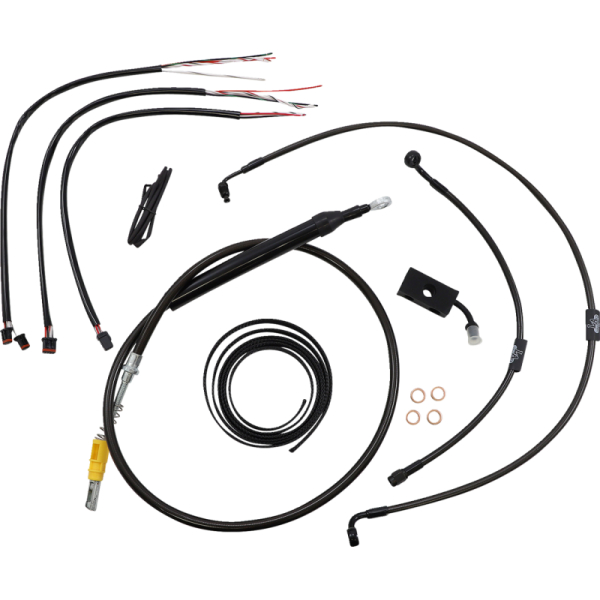 (image for) LA Choppers Midnight Braided Complete Kit for 18-24 Softail w/ ABS (15-17in.)