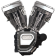 (image for) T111 Long Block Engine - Wrinkle Black/Chrome