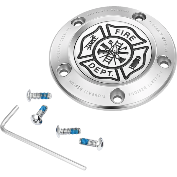 (image for) FIGURATI DESIGNS Timing Cover Mirror polished w/ Maltese cross Fire Dept.