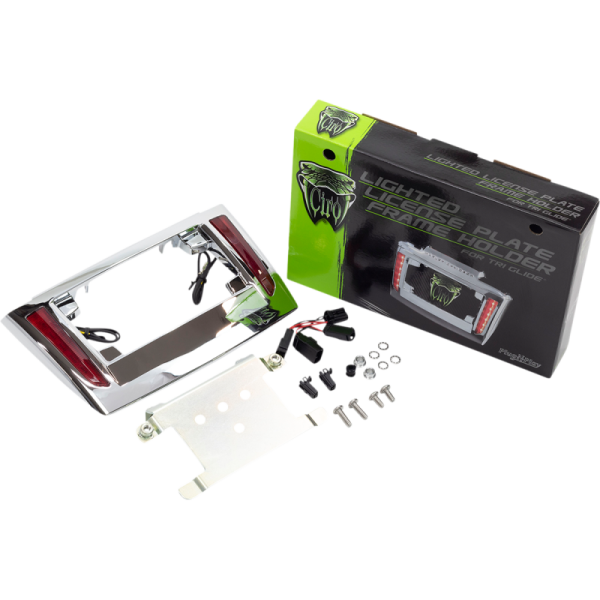 (image for) CIRO LLC LED License Plate Frame - Chrome w/ Red Lenses