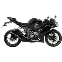 (image for) LV-10 Black stainless steel Slip-On for KAWASAKI ZX-6R Ninja 09-21