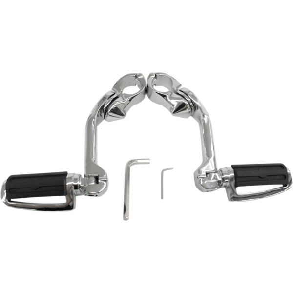 (image for) RIVCO PRODUCTS Highway Pegs, Chrome w/ Slotted Pegs, 5" Arms