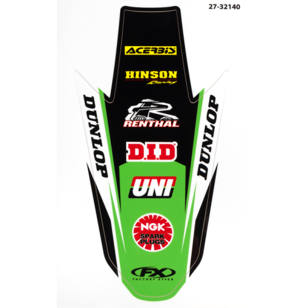 (image for) Factory Effex Rear Fender Kit - Kawasaki KX250 25, KX450 24-25