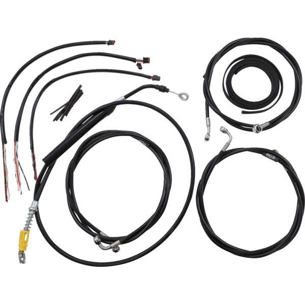 (image for) LA Choppers Black Vinyl/Stainless Braided Complete Kit