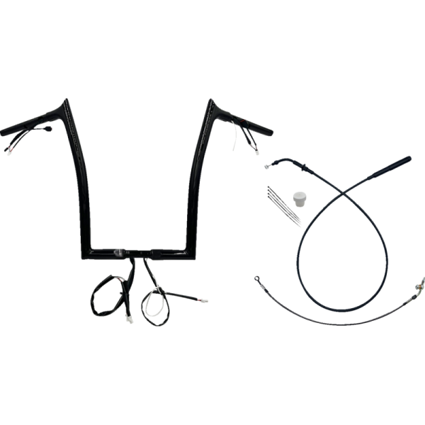 (image for) FAT BAGGERS INC Gloss Black 16" Pointed Top Handlebar Kit