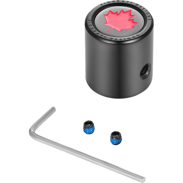 (image for) FIGURATI DESIGNS Heel-Toe Shifter Cover Black w/ Red Maple Leaf