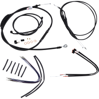 (image for) Burly Brand Black Handlebar Cable/Line Install Kit, For 14" Ape hanger bar