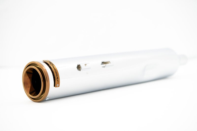 (image for) Rinehart Racing HP45 4.5" Slip-On Mufflers, Chrome/Bronze