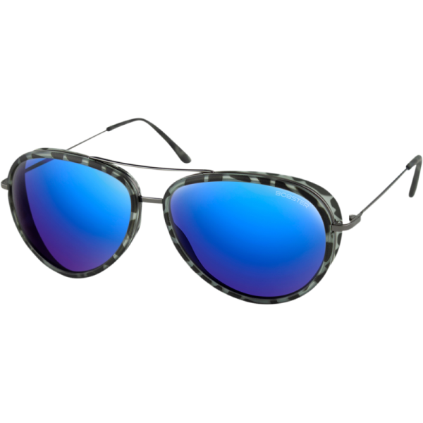 (image for) Bobster Ice Sunglasses - Matte gray tortoise/brown HD w/ blue mirror lens
