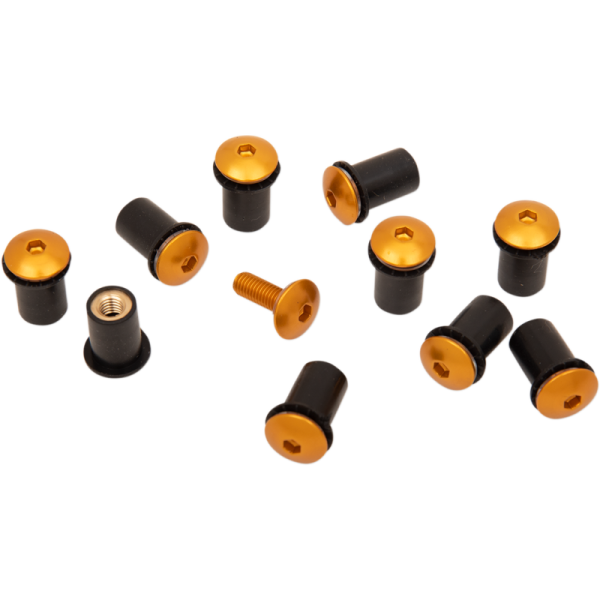 (image for) FACTORY EFFEX Round Windscreen Screw Kit - Yellow