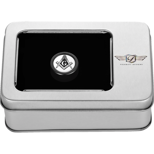 (image for) FIGURATI DESIGNS Heel-Toe Shifter Cover Black w/ Masonic Emblem