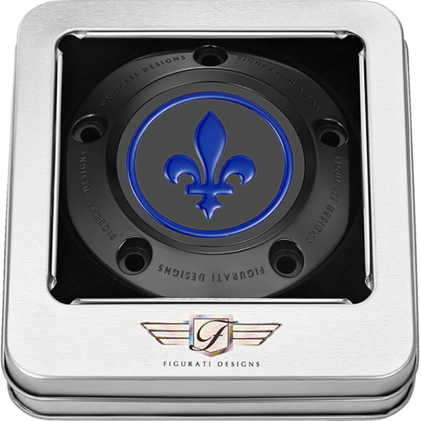 (image for) FIGURATI DESIGNS Timing Cover Black w/ blue fleur-de-lis
