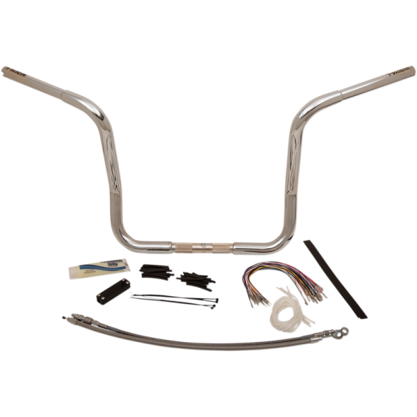 (image for) FAT BAGGERS INC EZ Install 1 1/4" Round Top Handlebar Chrome 14" Rise