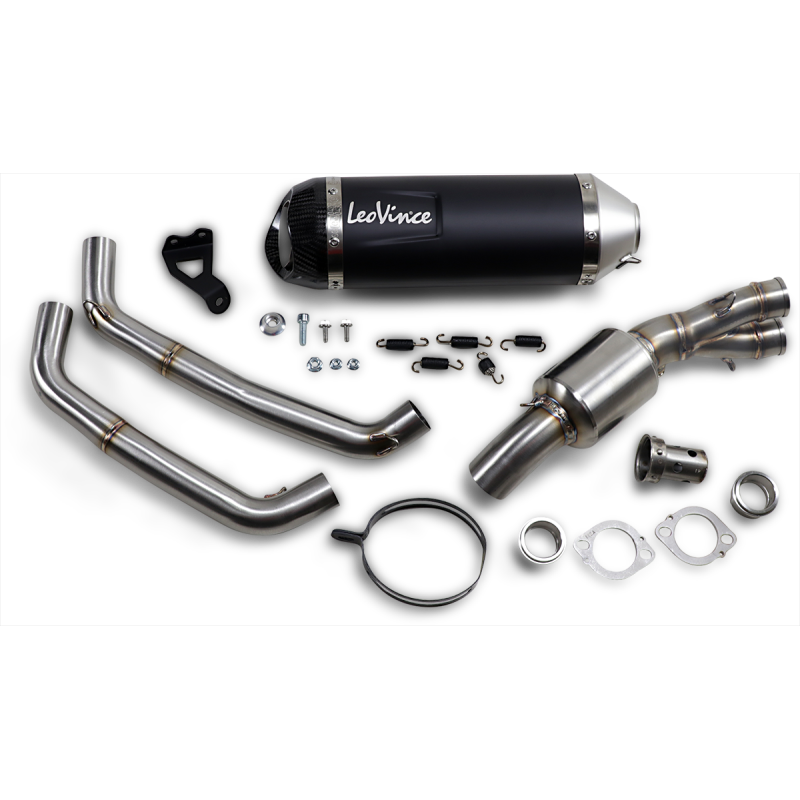 LV ONE EVO Black stainless steel Exhaust for YAMAHA MT-07 17-20, XSR700 16-22