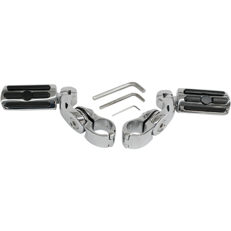 Highway Pegs 2 1/2" Arm Chrome Ribbed