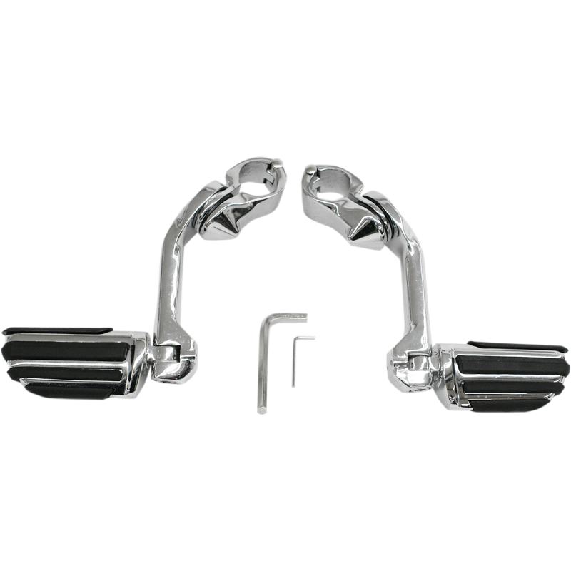 Highway Pegs 5" Arm Chrome Tapered Ribbed