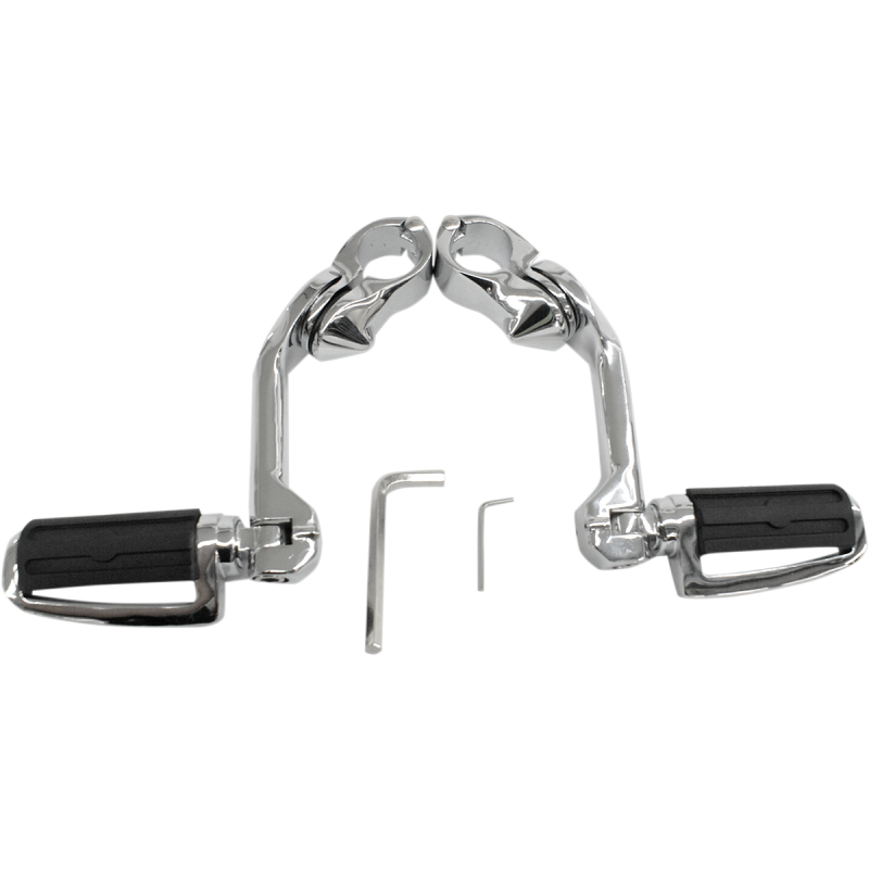 Highway Pegs 5" Arm Chrome Slotted