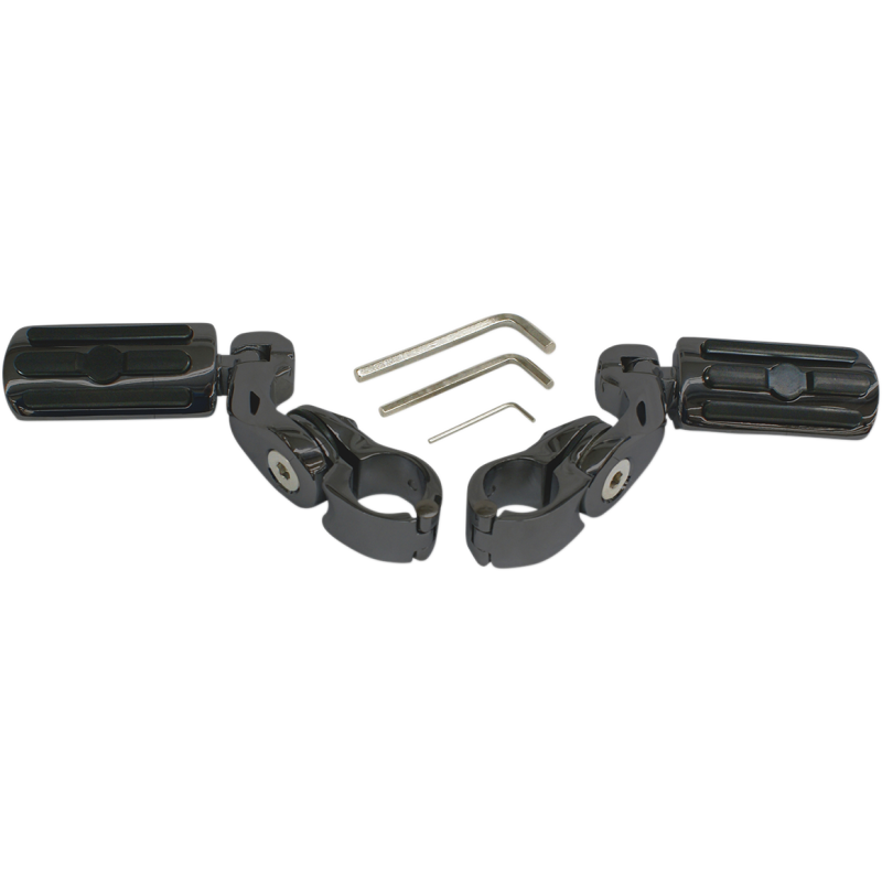 Matte Black w/ Ribbed Pegs, 2 1/2" Arms