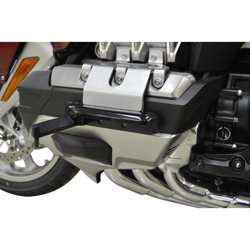 Aero Flip-Out Highway Pegs and Mount System, Black and Silver