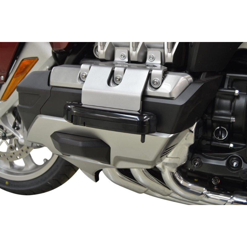 Rivco Aero Flip-Out Highway Pegs and Mount System - Black and Silver