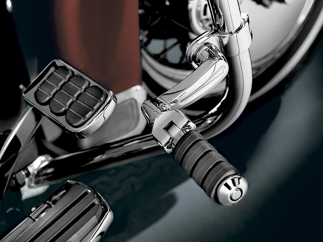 Longhorn Offset Footpeg Mounts (Chrome, w/ Clamps)