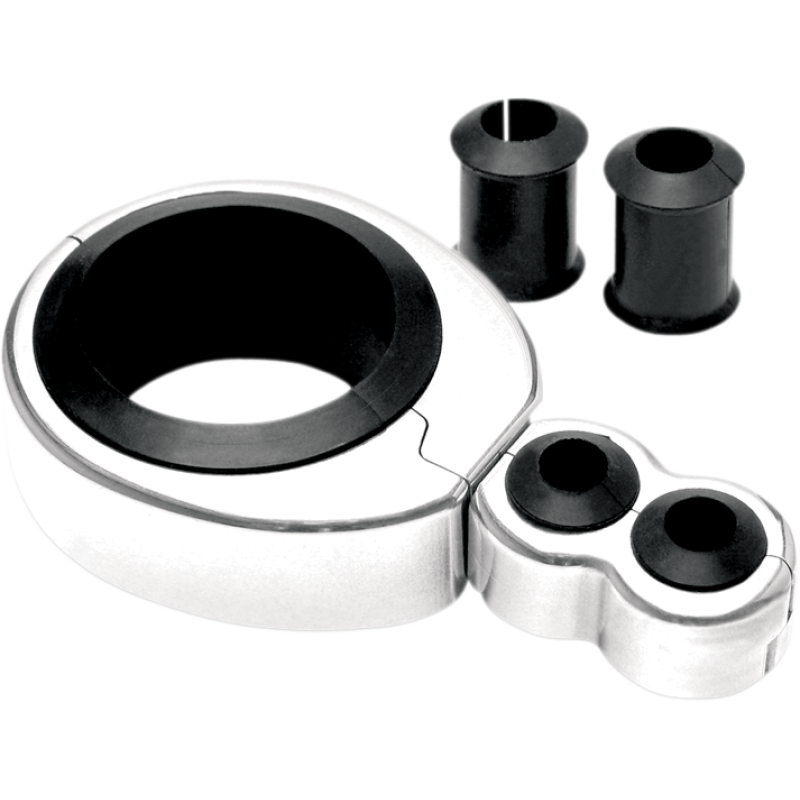 Chrome Dual Cable Clamp 1 1/4"-1 1/2"