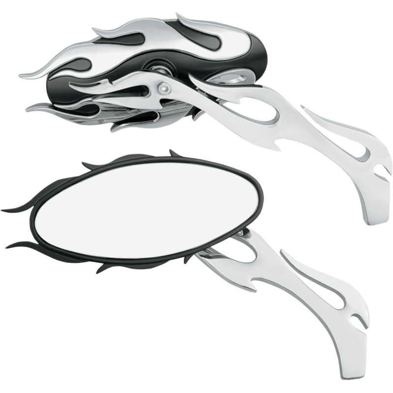 Drag Specialties Flame Oval Mirrors