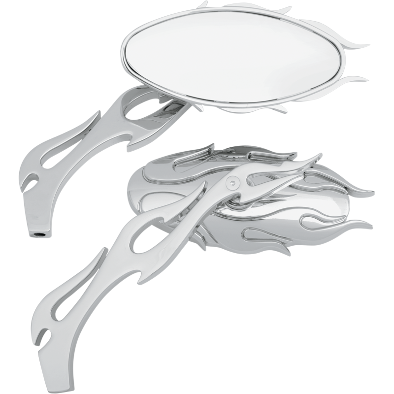 Flame Oval Mirror - Chrome