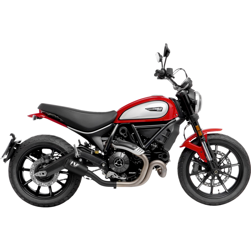 LV-10 Black stainless steel Slip-On for DUCATI Scrambler 800 Icon/Icon Dark/Nightshift/Urban Motard 21-22