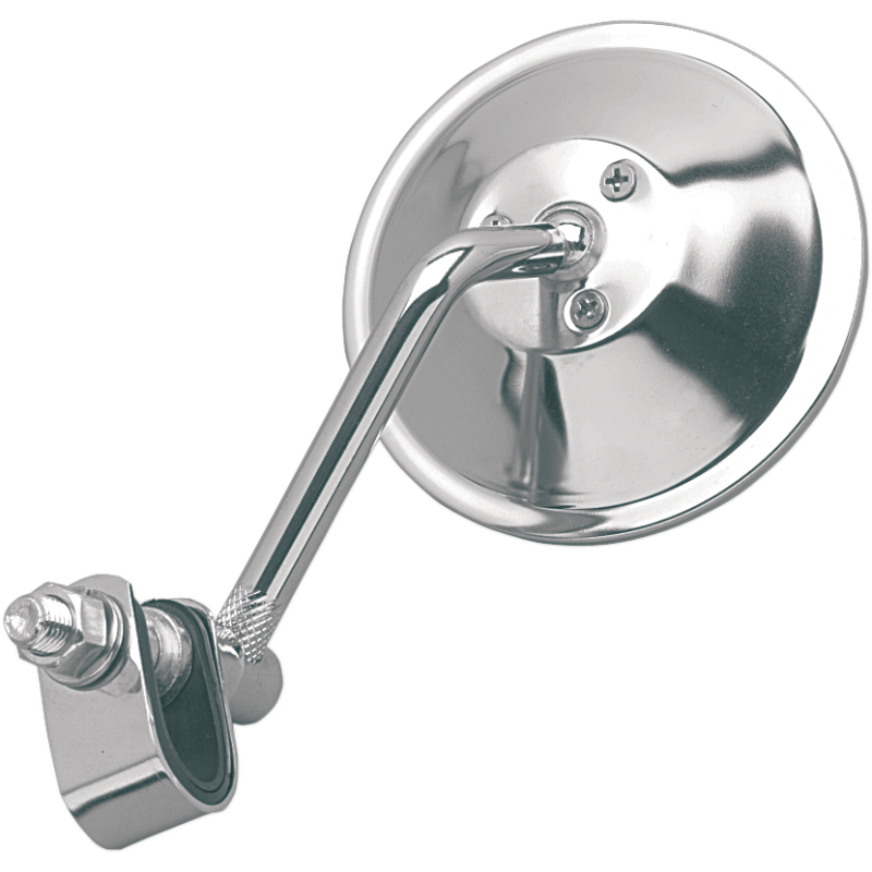 Stamped Steel Clamp-On Mirror, 4" Head, 4" Stem