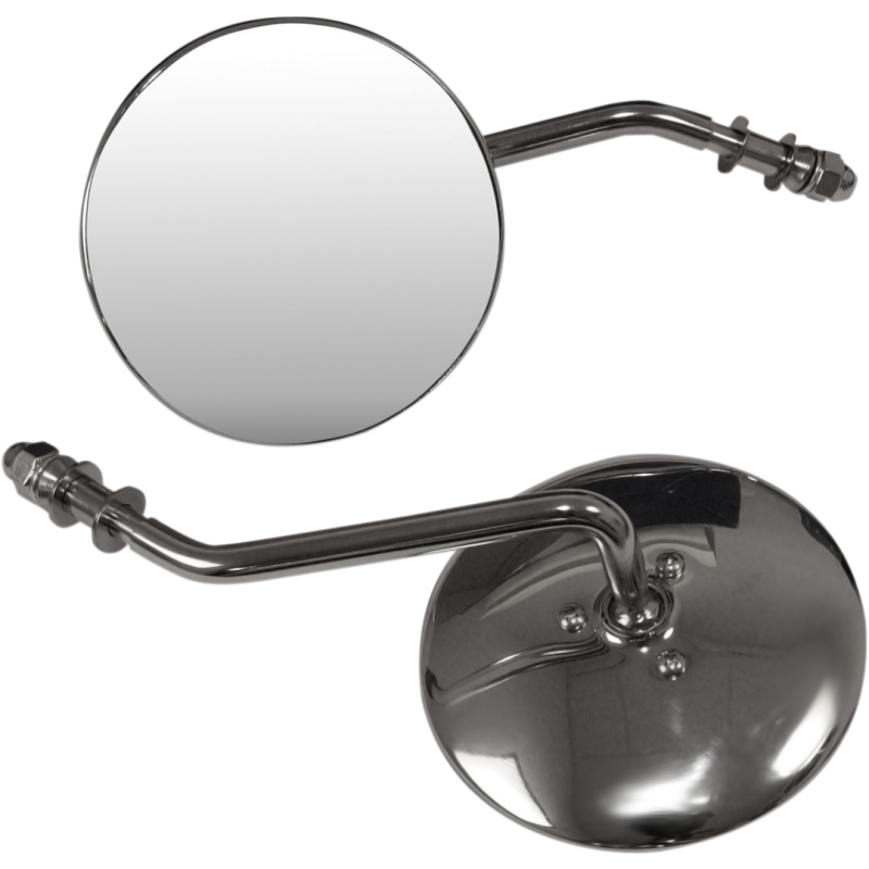 Chrome Universal Round Mirror, 4" Stems