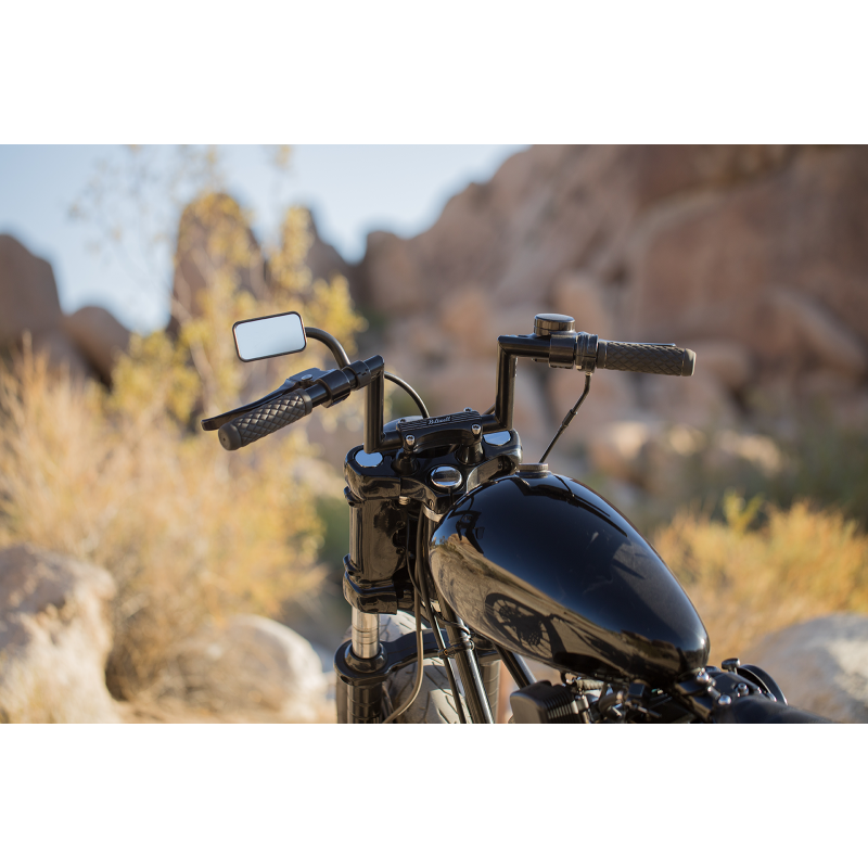 Rectangular Utility Mirror Black for 1" bars