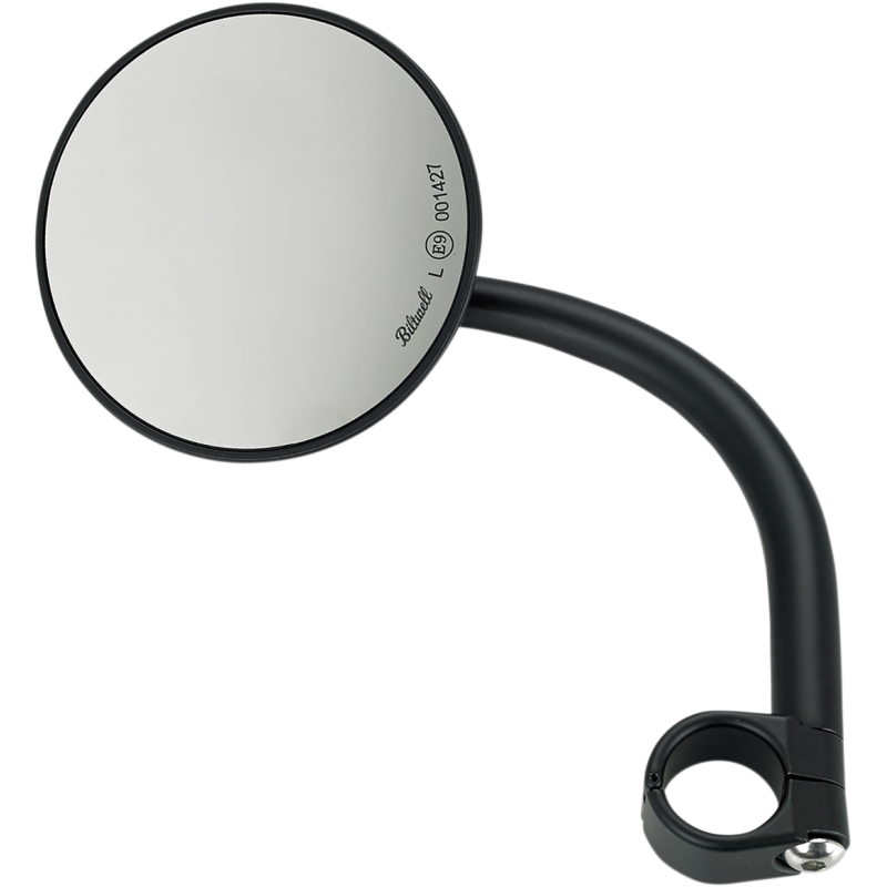 Round Utility Mirror - Black for 1" bars