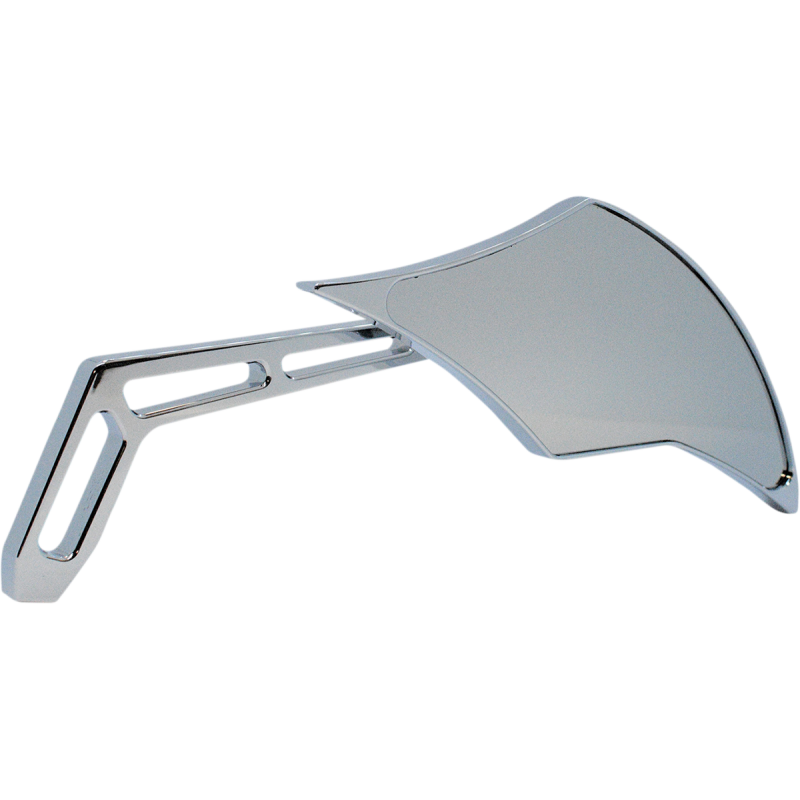 Billet Aluminum Mirror - Chrome Large Flame 7-1/8 Right