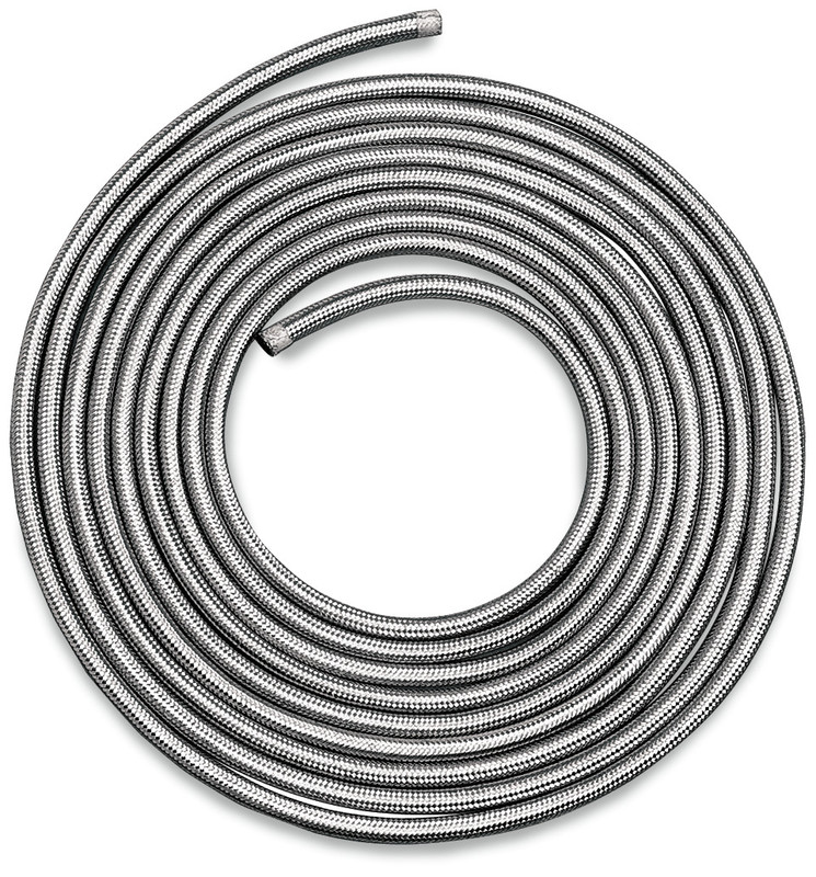 Stainless Steel Braided Hose, 1/4" ID, 25' Length