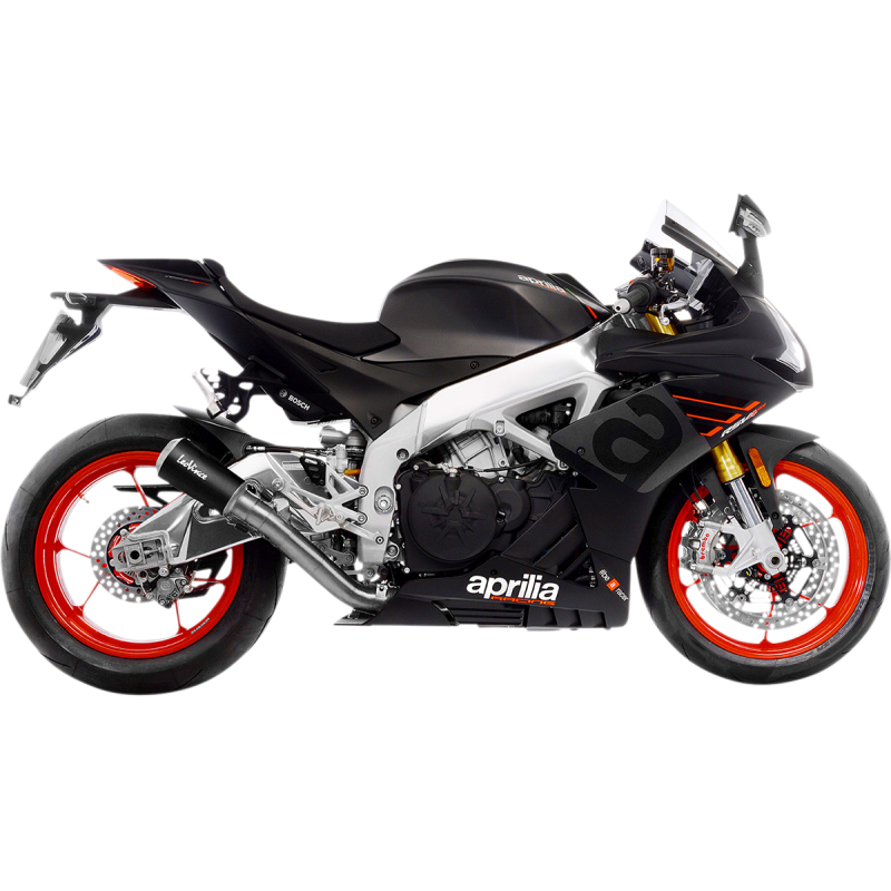 LV-10 Black stainless steel Slip-On for APRILIA Tuono V4 1100/Factory 17-20