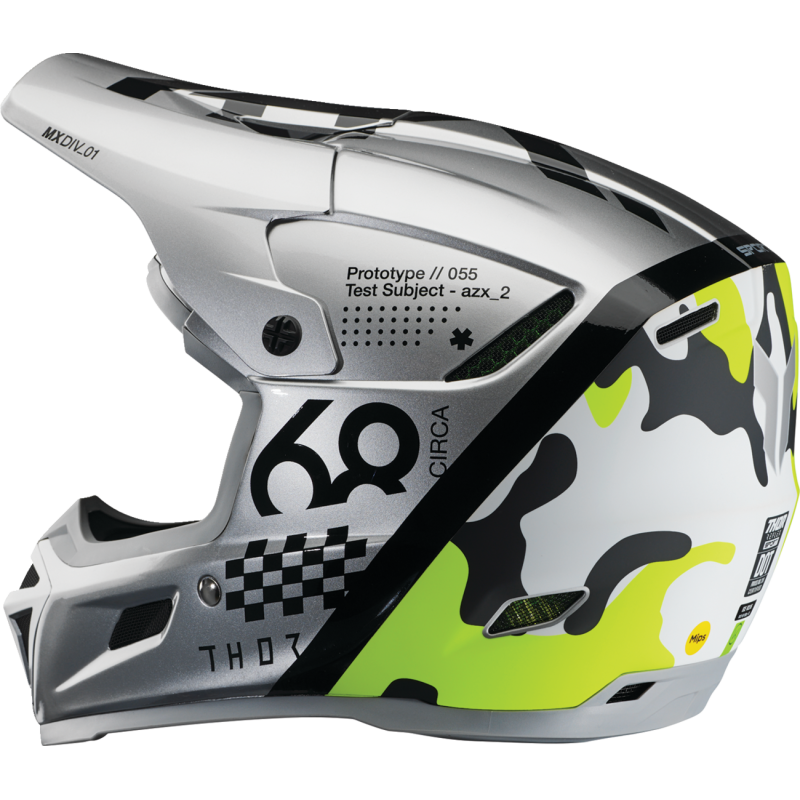 THOR Reflex Sport Composite Helmet, Riot - Gray/Acid, Size L